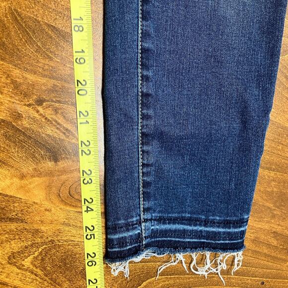 Articles of Society Jeans Womens 31 Dark Wash Blue Denim Raw Hem Stretch Skinny - Picture 11 of 16
